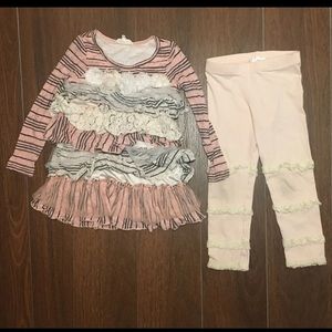 BABY SARA Girls Dress/Tunic Top & Leggings Set 4T